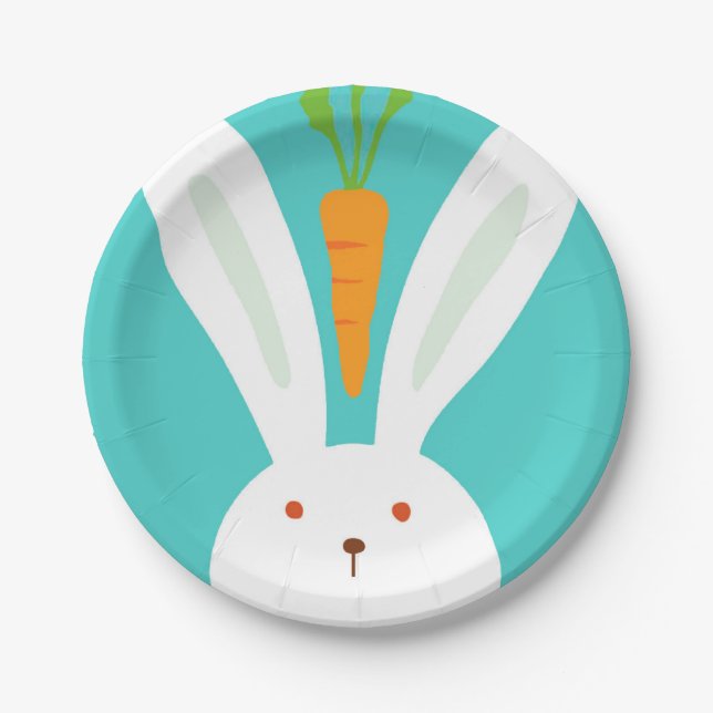 Rabbit and Carrot Paper Plate (Front)