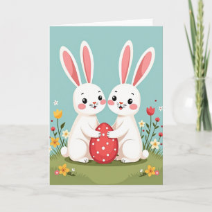 Rabbit And Egg Celebration Card