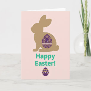 Rabbit And Egg Holiday Card