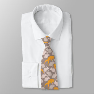 Rabbit and Fox Pattern Tie