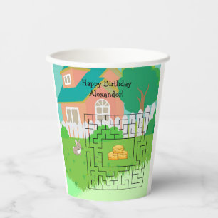 Rabbit and Hay Birthday Maze Paper Cups