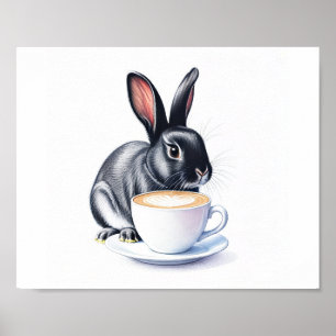 Rabbit and Latte Poster