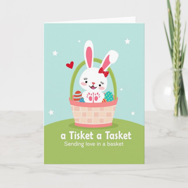 Rabbit And Pattern Spring Card (Front)