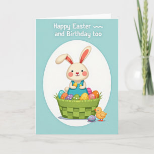 Rabbit And Patterned Ovals Card