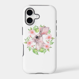 Rabbit and pink flowers