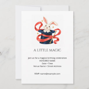 Rabbit and Ribbon Magic Birthday Invitation