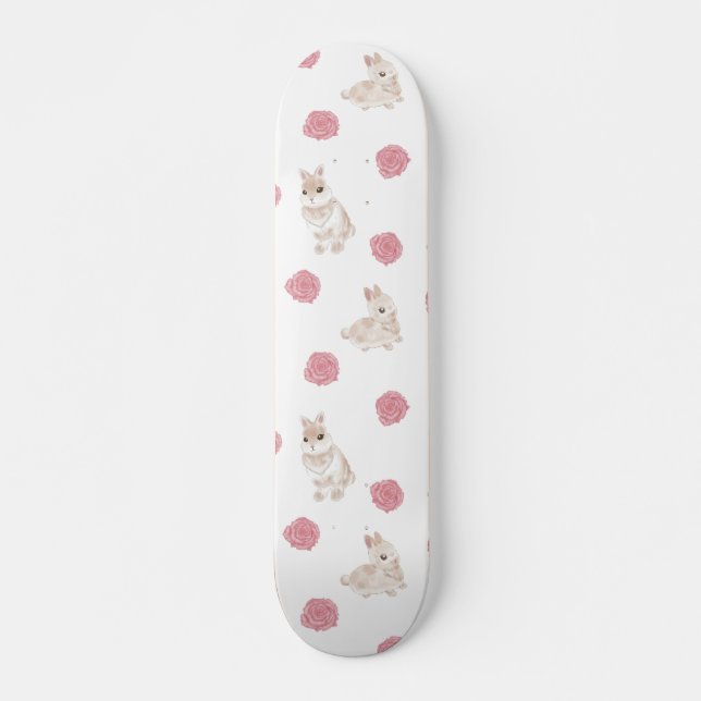 Rabbit and rose skateboarding skateboard (Front)