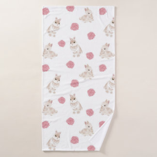 Rabbit and rose Towel