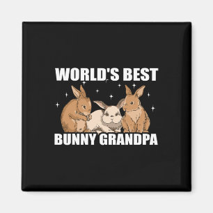 Rabbit Animal Bunny Grandpa Happy Easter Day Outfi Magnet