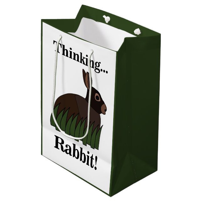 Rabbit Animal Cute Bunny Medium Gift Bag (Front Angled)