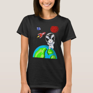 Rabbit Animal Outer Space Rocket Astronaut Bunny T-Shirt
