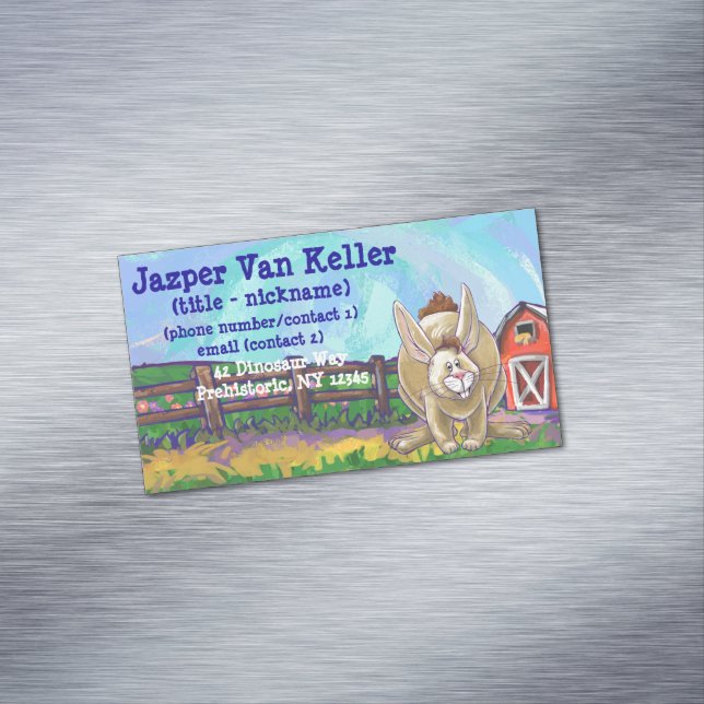 Rabbit Animal Parade writing stuff Magnetic Business Card (In Situ)