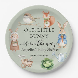 Rabbit Animals Garden Tools Baby Shower  Paper Plate