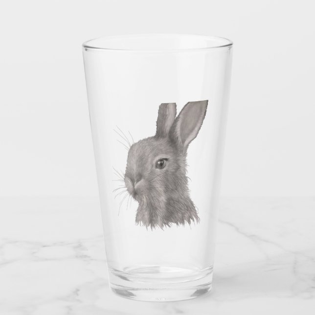 Rabbit Art Glass Cup (Front)