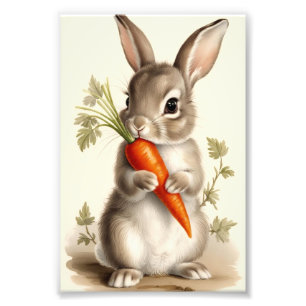 Rabbit Art Spring Flower Nursery Print