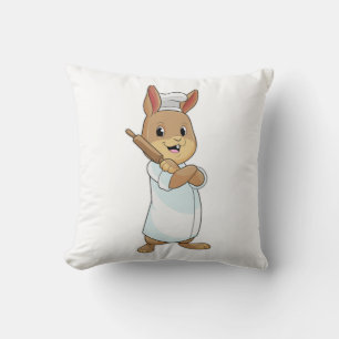 Rabbit as Baker with Rolling pin Cushion