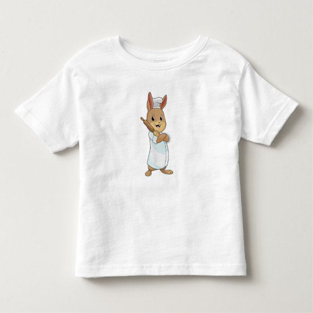 Rabbit as Baker with Rolling pin Toddler T-Shirt (Front)