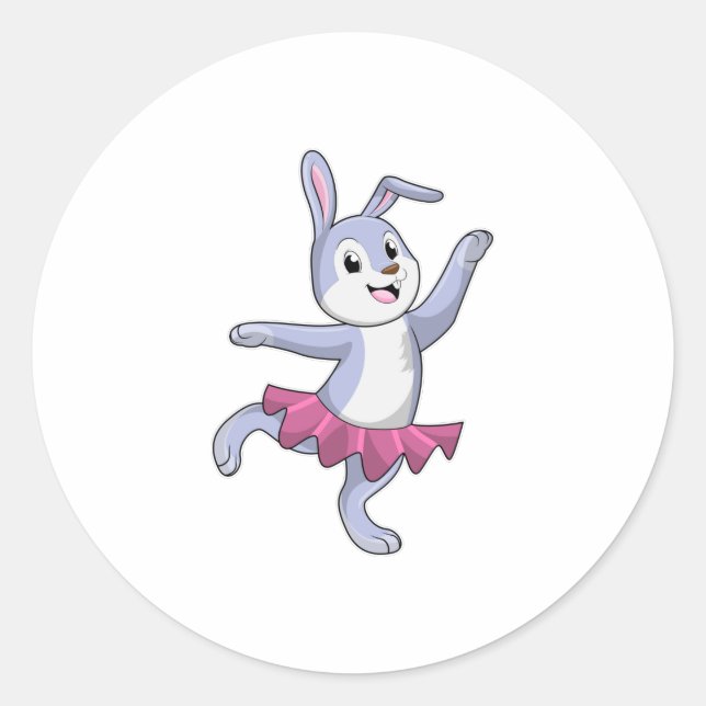 Rabbit as Ballerina at Ballet Classic Round Sticker (Front)
