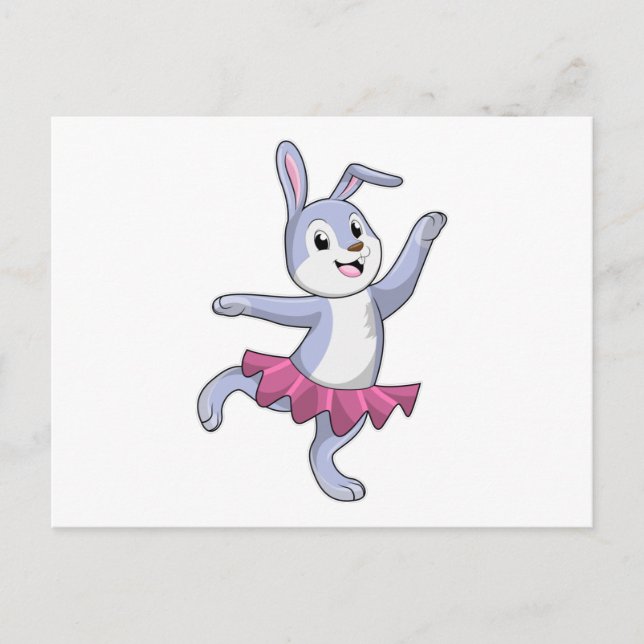 Rabbit as Ballerina at Ballet Postcard (Front)