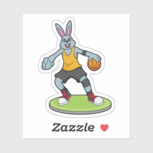 Rabbit as Basketball player with Basketball