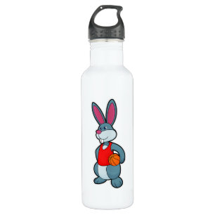 Rabbit as Basketball player with Basketball 710 Ml Water Bottle