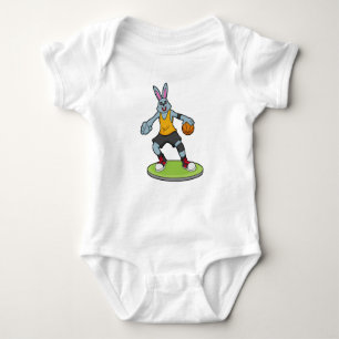 Rabbit as Basketball player with Basketball Baby Bodysuit