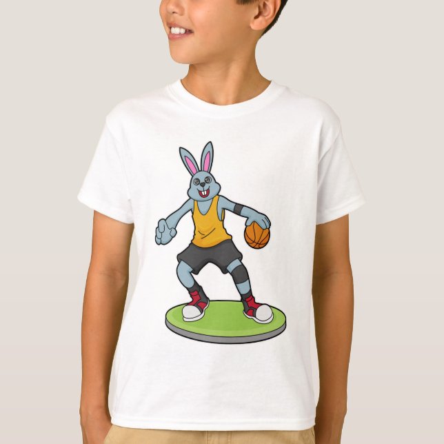 Rabbit as Basketball player with Basketball T-Shirt (Front)