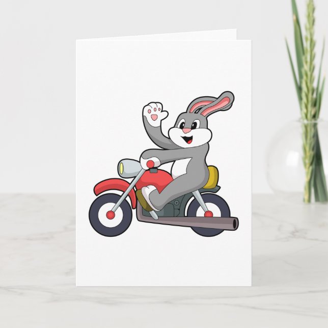 Rabbit as Biker with Motorcycle.PNG Card (Front)