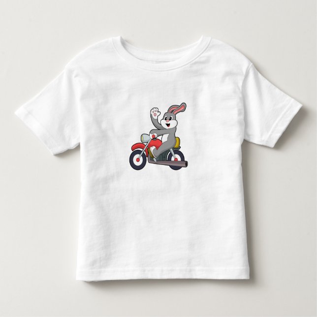 Rabbit as Biker with Motorcycle.PNG Toddler T-Shirt (Front)