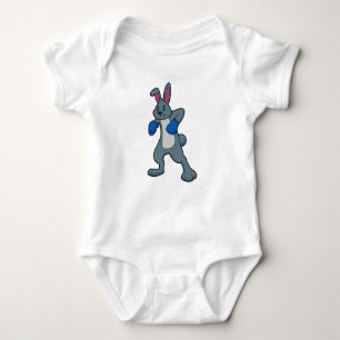 Rabbit as Boxer with Boxing gloves Baby Bodysuit