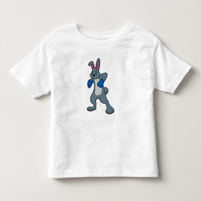 Rabbit as Boxer with Boxing gloves Toddler T-Shirt (Front)
