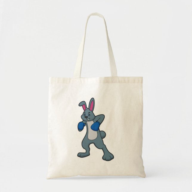 Rabbit as Boxer with Boxing gloves Tote Bag (Front)