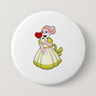 Rabbit as Bride with Wedding dress.PNG 7.5 Cm Round Badge