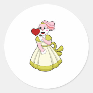 Rabbit as Bride with Wedding dress.PNG Classic Round Sticker