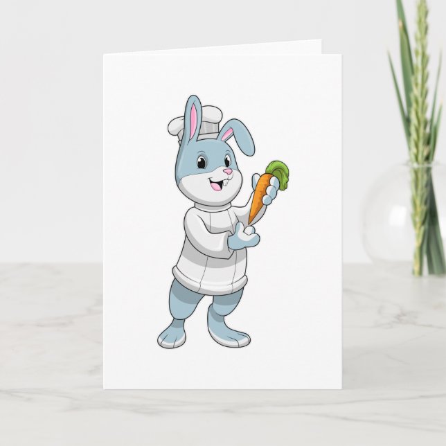 Rabbit as Cook with Carrot Card (Front)