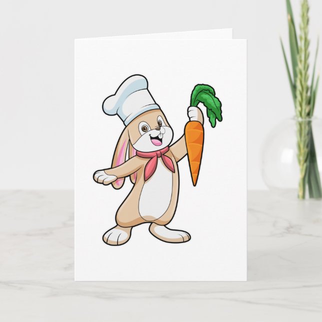 Rabbit as Cook with Carrot Card (Front)