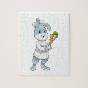 Rabbit as Cook with Carrot Jigsaw Puzzle