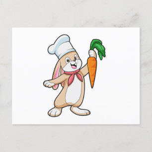 Rabbit as Cook with Carrot Postcard