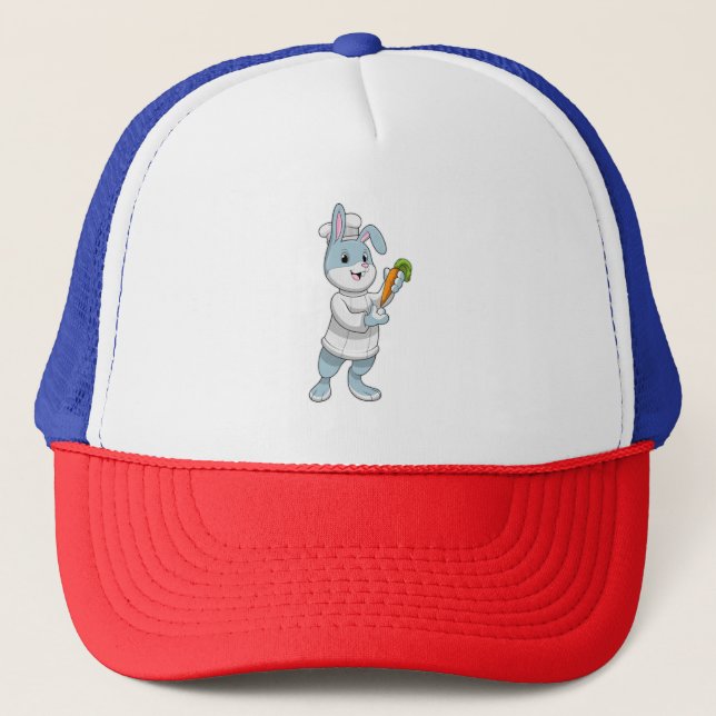 Rabbit as Cook with Carrot Trucker Hat (Front)