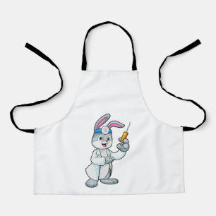 Rabbit as Doctor at Vaccination with Syringe Apron
