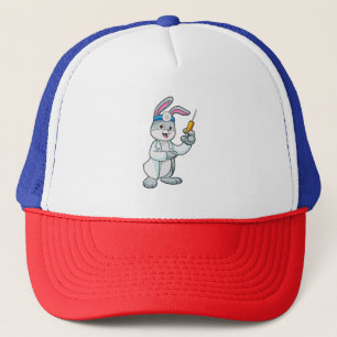 Rabbit as Doctor at Vaccination with Syringe Trucker Hat