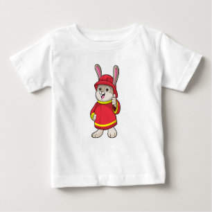 Rabbit as Firefighter with Helmet Baby T-Shirt