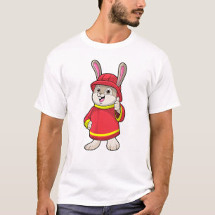 Rabbit as Firefighter with Helmet T-Shirt