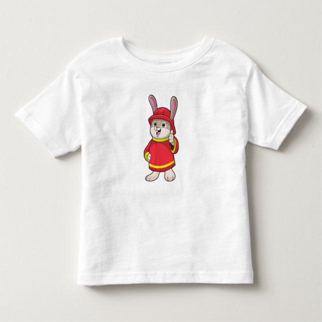 Rabbit as Firefighter with Helmet Toddler T-Shirt (Front)