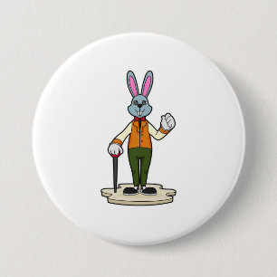 Rabbit as Gentleman with Cane 7.5 Cm Round Badge