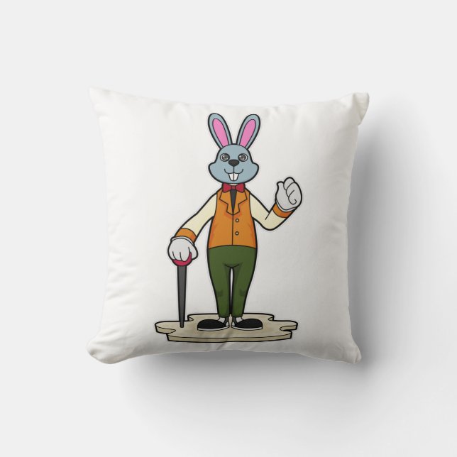 Rabbit as Gentleman with Cane Cushion (Front)
