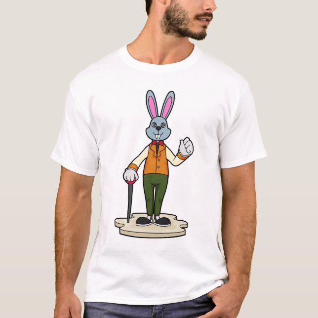 Rabbit as Gentleman with Cane T-Shirt (Front)