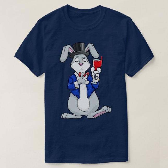 Rabbit as groom with jacket and cylinder T-Shirt (Design Front)