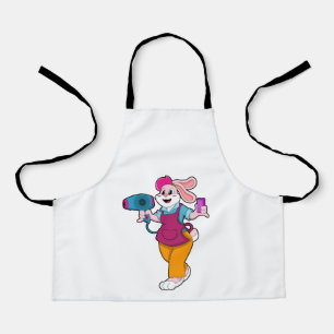 Rabbit as Hairdresser with Hair dryer & Comb Apron