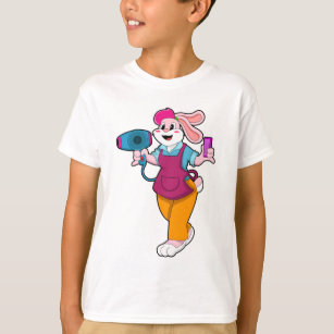 Rabbit as Hairdresser with Hair dryer & Comb T-Shirt